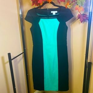 Tiffany blue and black dress cute neckline
